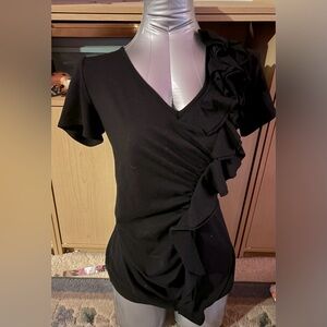 Oh Baby by Motherhood Maternity Black Maternity Blouse, Size M